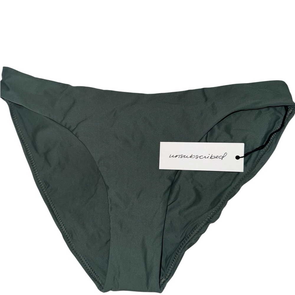 Unsubscribed Dark Green High-Cut One Piece Bottom